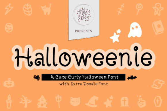 Halloweenie: A Cute Curly Duo Font for Handmade Craft Designs